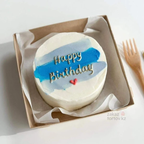 Бенто - торт "Happy Birthday в облаке с сердечком"